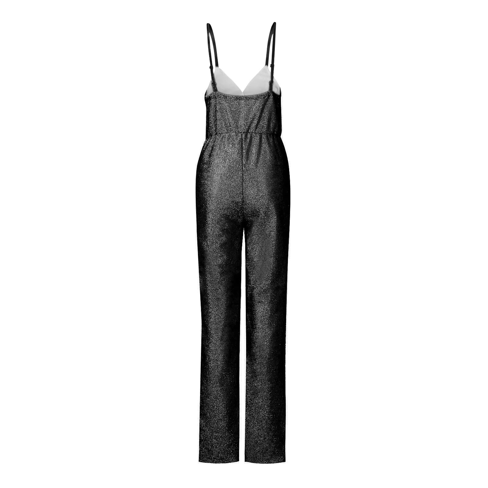 Women Elegant Sleeveless Sequined Glitter Shiny Jumpsuit Trousers Wide Leg Pants Sexy Slim Fit Backless Jumpsuit Romper Overalls